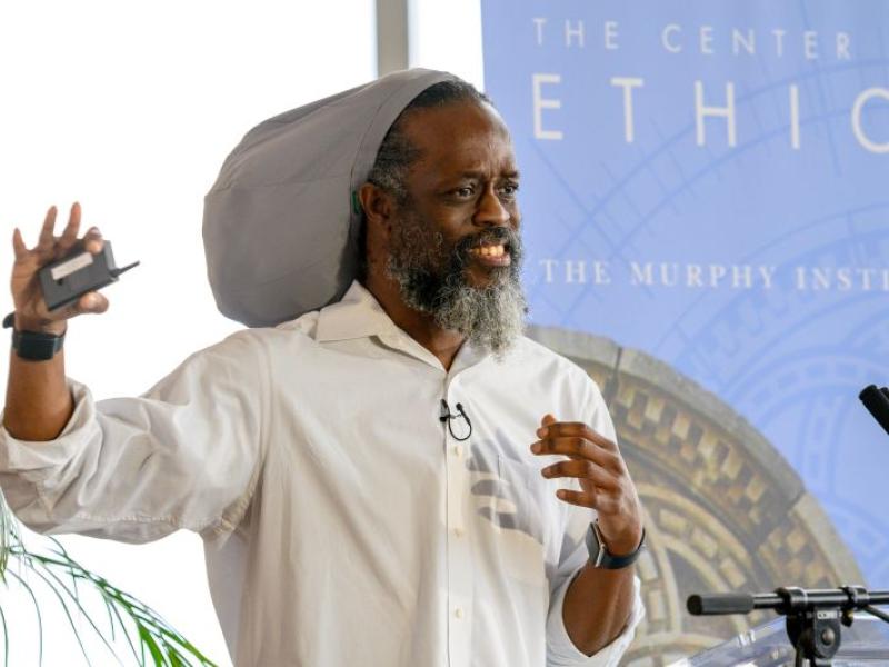 Virgil Storr delivers the Center for Ethics Public Lecture on April 24, 2025