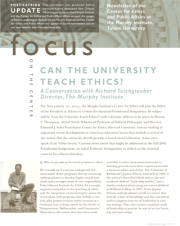 Focus On The Center, Fall 2005 - The Murphy Institute