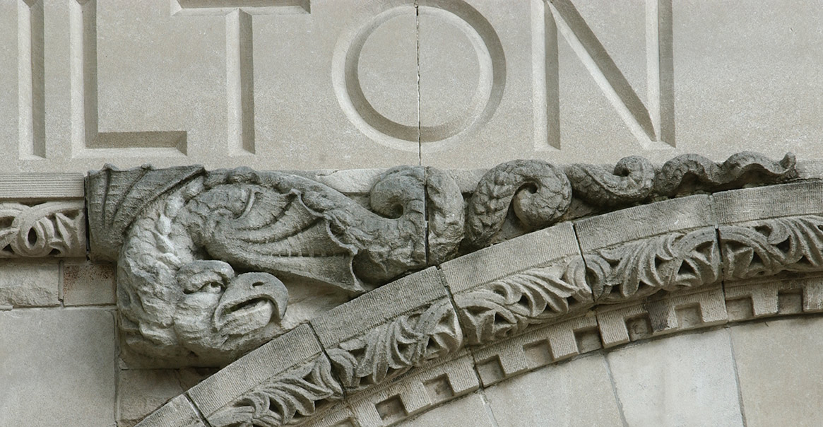 Close-up of Arch on Building on Tulane University's Campus - The Murphy Institute