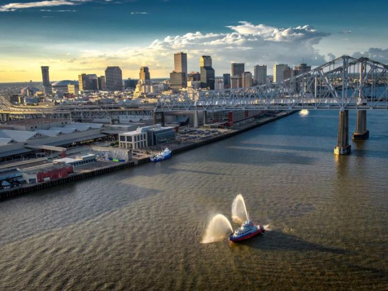 View of the Mississippi and New Orleans