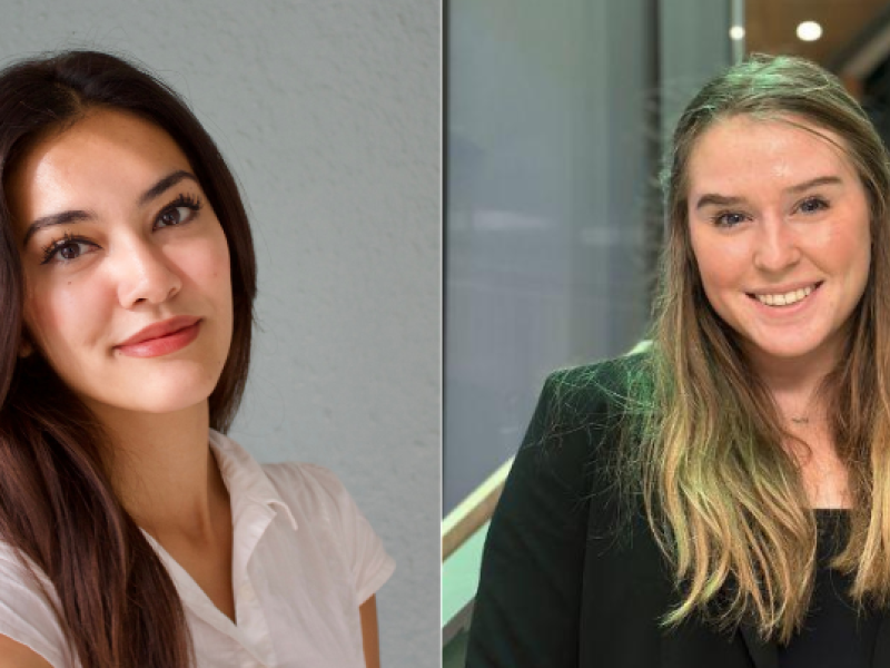 Two young women smiling. Left: Autumn Sommers. Right: Emily Eckerman