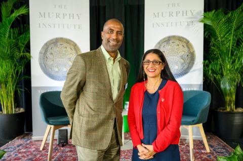 Gary "Hoov" Hoover and Dr. Mona Hanna at the Yates Lecture