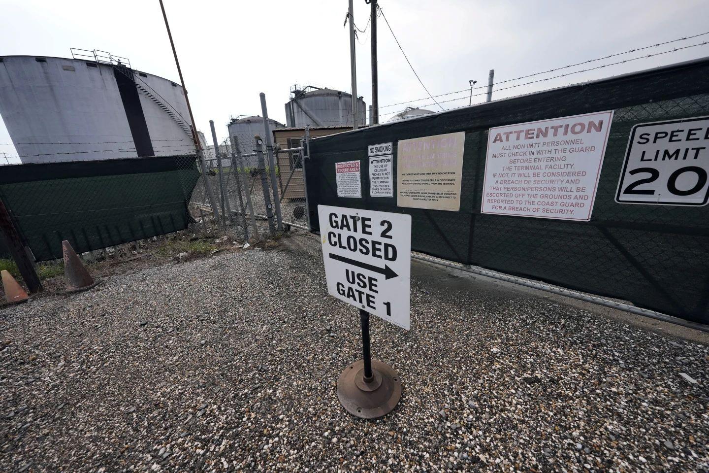 Signage at the entrance gate to IMTT facility