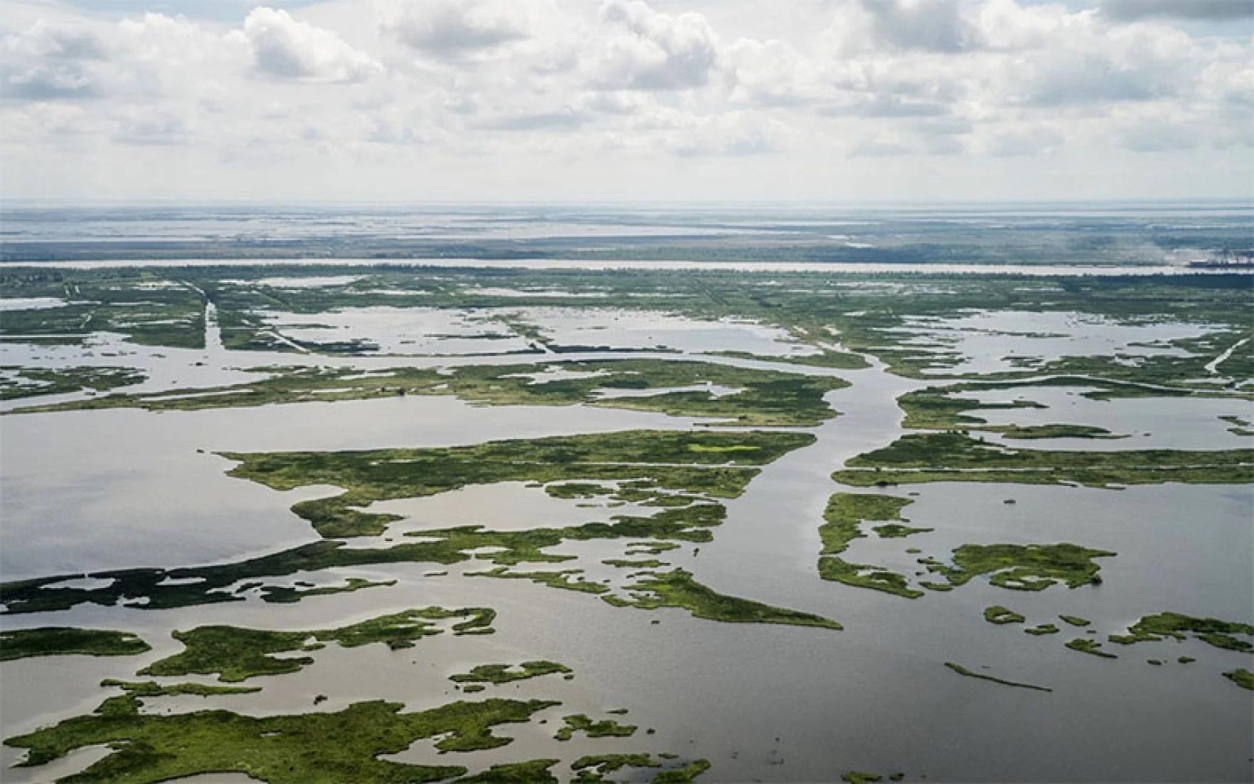 arial view of coast of Plaquemines Parish