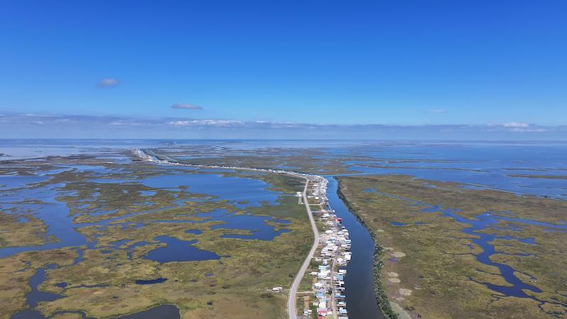 aerial view of coastal waterway near Cocodrie Louisiana