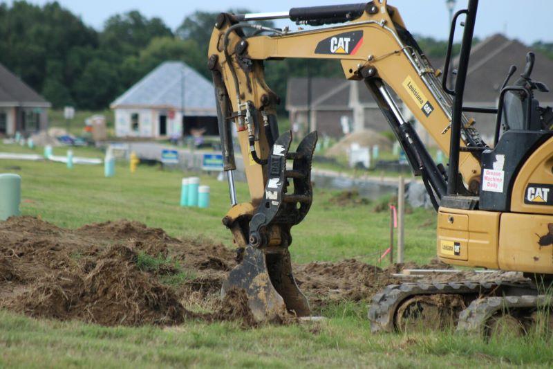 construction equipment at a residential site