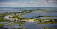 aerial view of Louisiana coastline