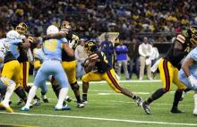 Grambling and Southern University football teams on the field